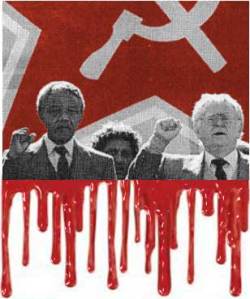 Mandela was an open Communist, pictured here with Joe Slovo, another communist partisan.